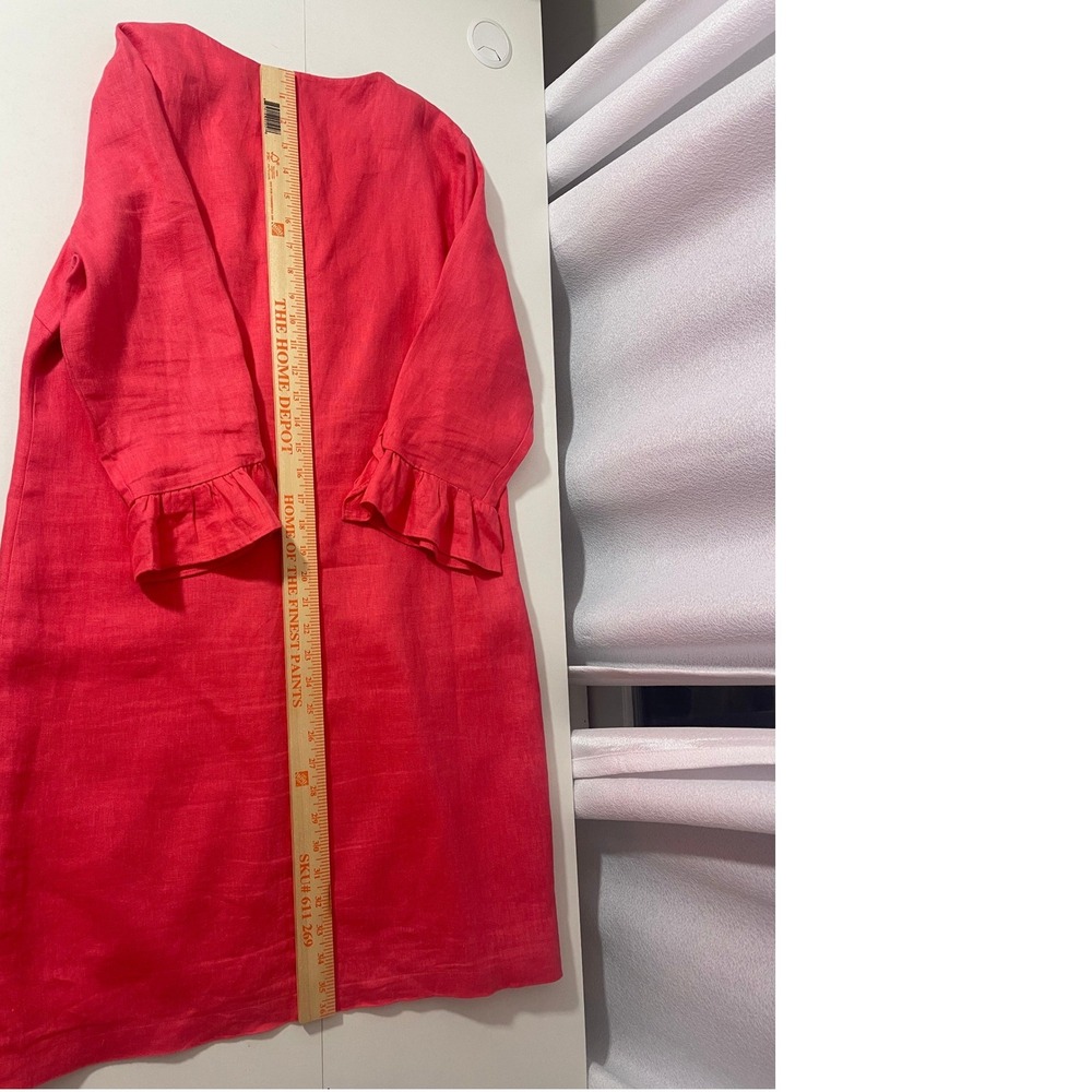Neiman Marcus Womens Coral Pink 100% Linen Shift Dress Large - Picture 7 of 7